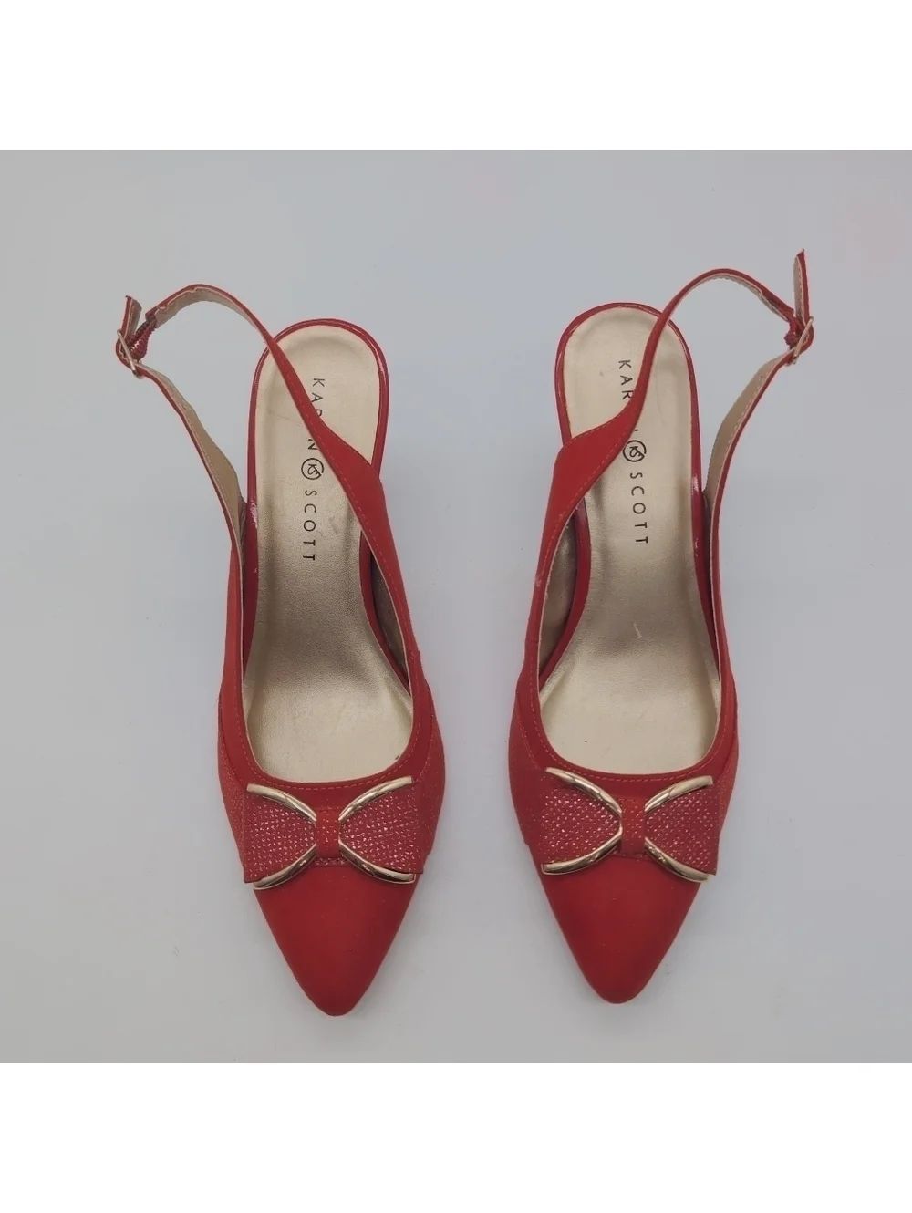 Karen Scott Sz 9.5 Elegant Red Slingback Heels Gladiss